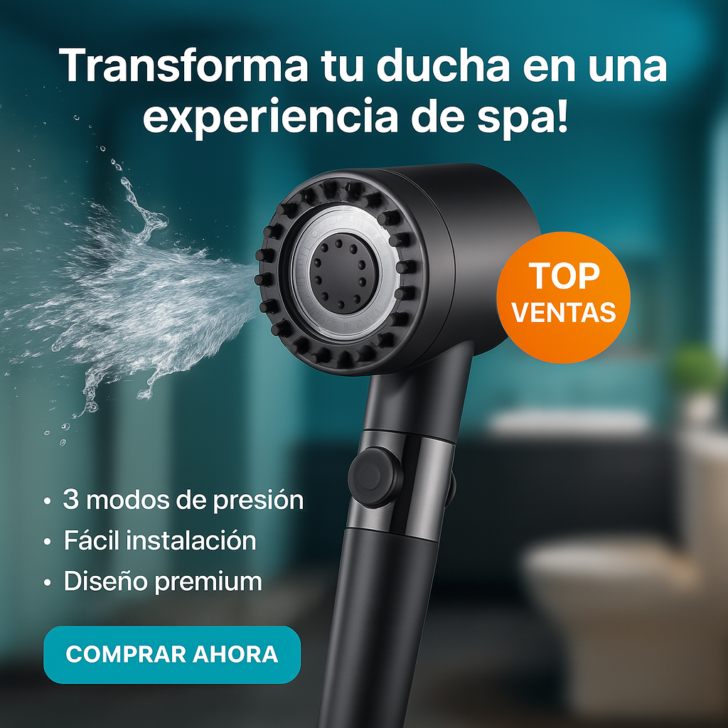 Cabezal De Ducha Con Masajeador Alta Presión - AquaBoost™
